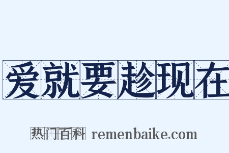 爱就要趁现在是什么意思的图片